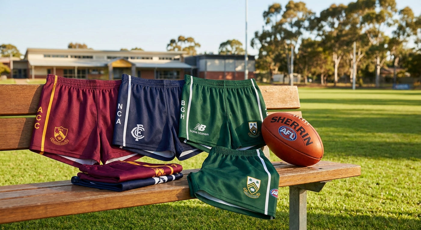 Custom AFL shorts for club and school teams