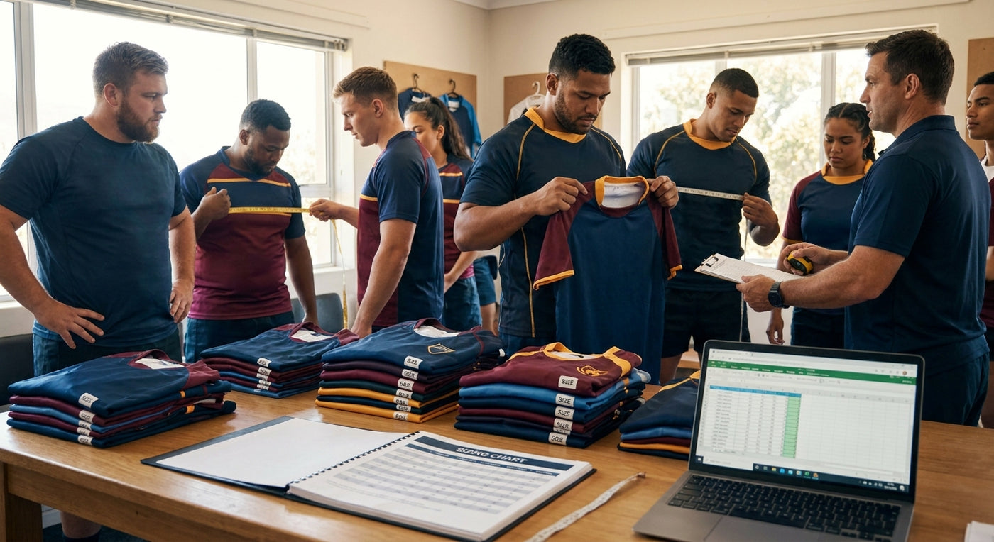 How to size custom rugby jerseys for a full squad