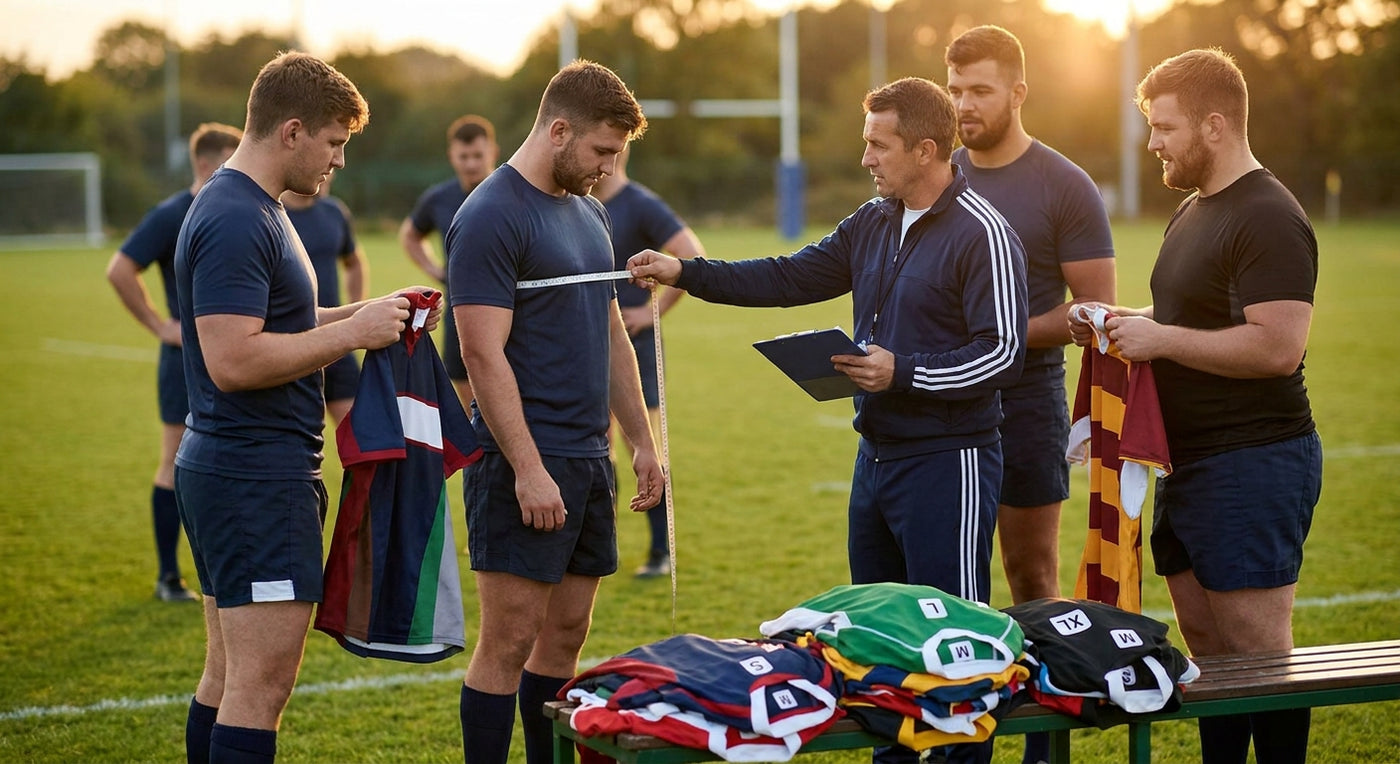 How to size mens rugby jerseys for a full squad